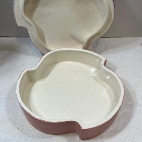 VTG Hand Painted 2 Piece Floral Ceramic Box w/Lid 9" - Picture 2 of 15